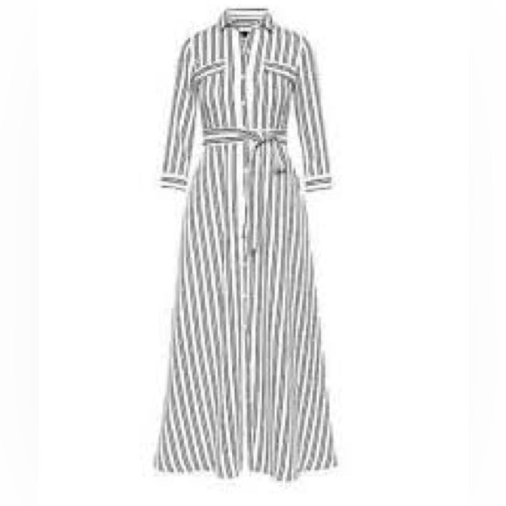 Banana Republic Stripe Maxi Shirt Dress